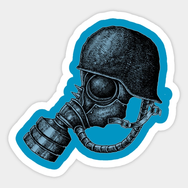 gas mask Sticker by HornArt